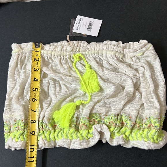 FREE PEOPLE Ivory Strapless Crop Top size M - Picture 4 of 15